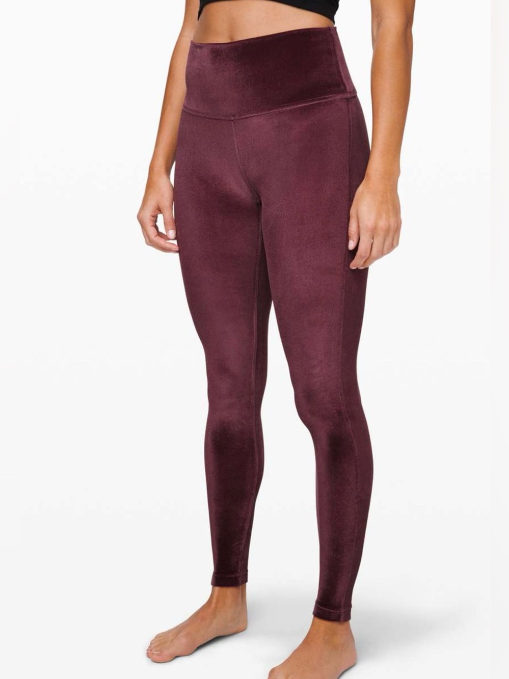 Lululemon Wunder Lounge High-Rise Velvet Leggings Garnet 28”, size 6, like new!